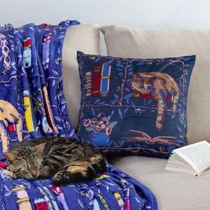 Library Cat Pillow Pair